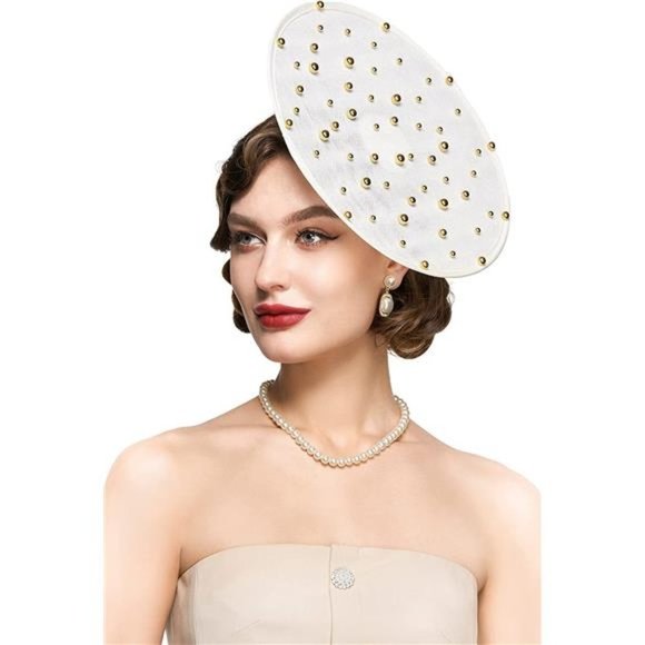 Fascinator Hat Cocktail Tea Party White